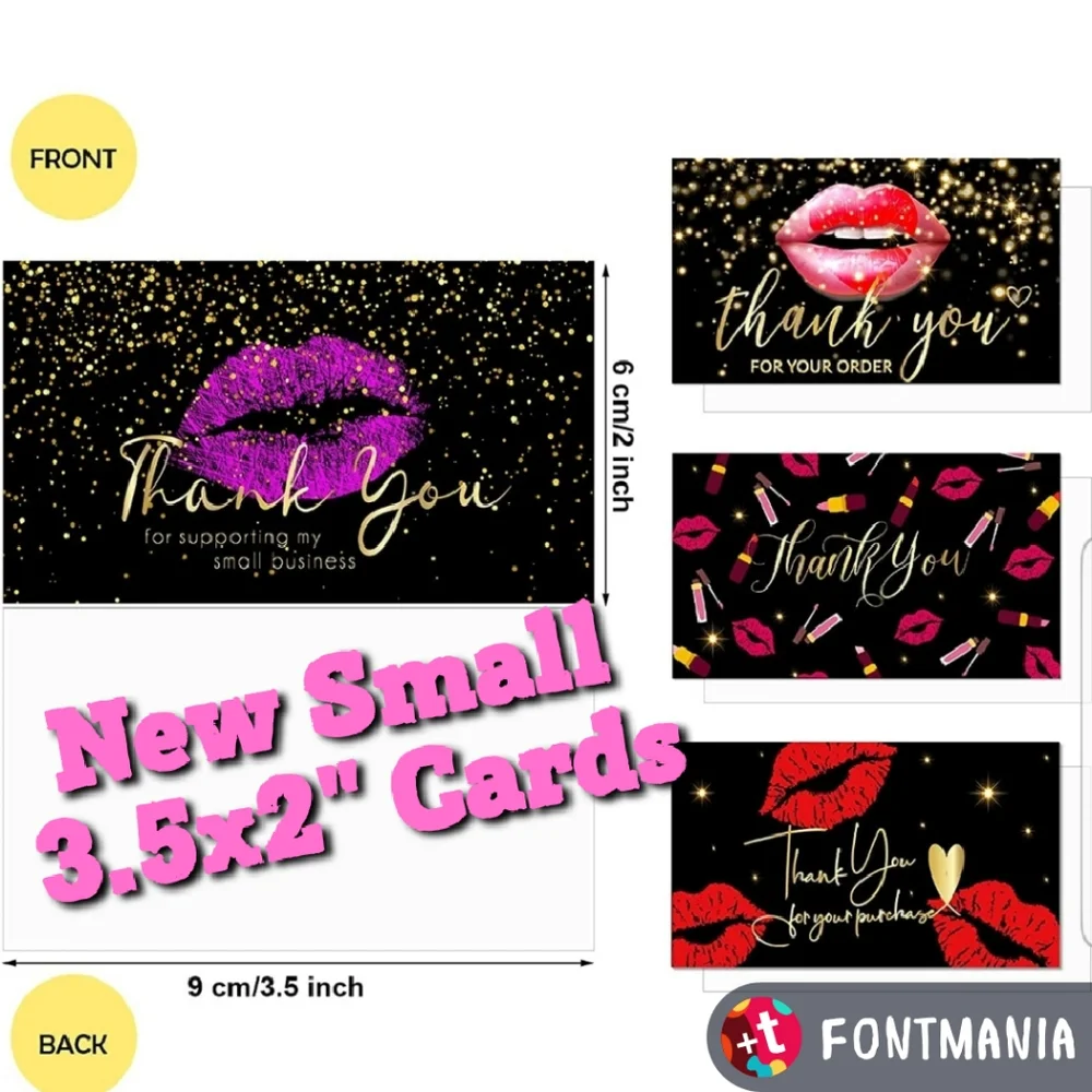 24 Ct. Valentine  Thank You Cards Red Lips